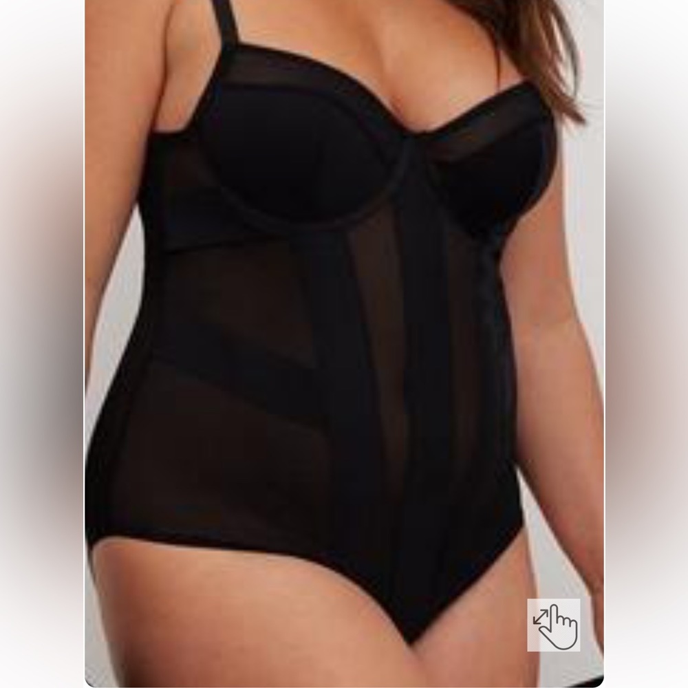 Black Mesh Strappy Bodysuit